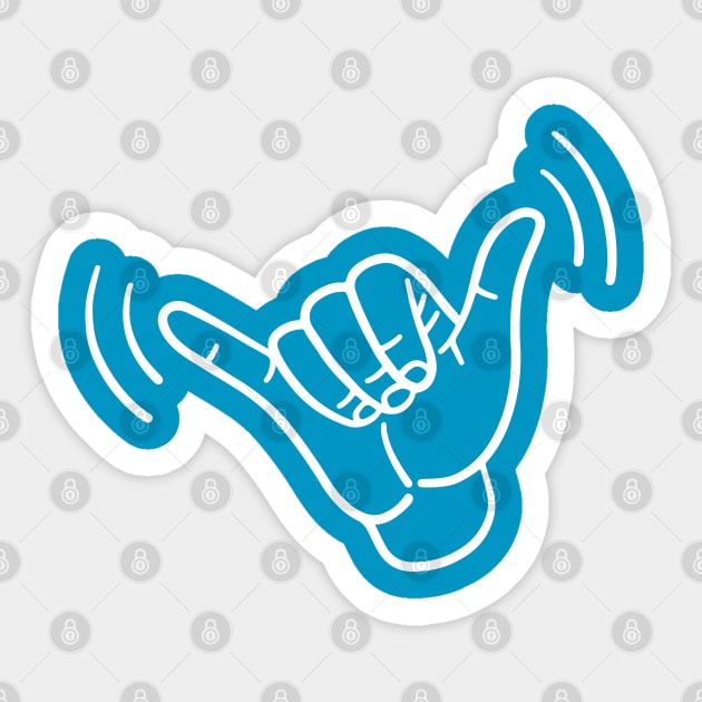 Shaka Hand Sticker by StevenSwanboroughDesign